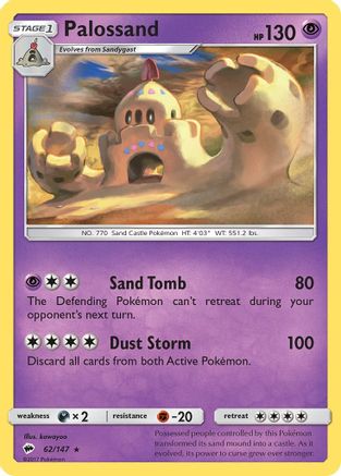 Palossand 062/147 - Holofoil SM Burning Shadows - Holo Rare