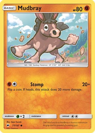 Mudbray 077/147 - Reverse Holofoil SM Burning Shadows - Common