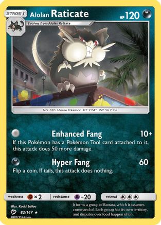 Alolan Raticate 082/147 SM Burning Shadows - Rare