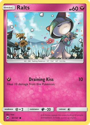 Ralts 091/147 - Reverse Holofoil SM Burning Shadows - Common