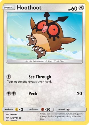 Hoothoot 106/147 SM Burning Shadows - Common