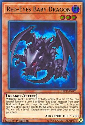 Red-Eyes Baby Dragon (LEDU-EN001) - Legendary Duelists 1st Edition