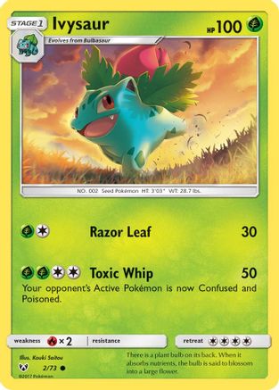 Ivysaur 002/73 - Reverse Holofoil Shining Legends - Common