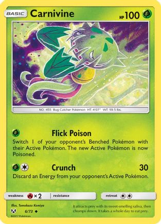 Carnivine 006/73 - Reverse Holofoil Shining Legends - Uncommon