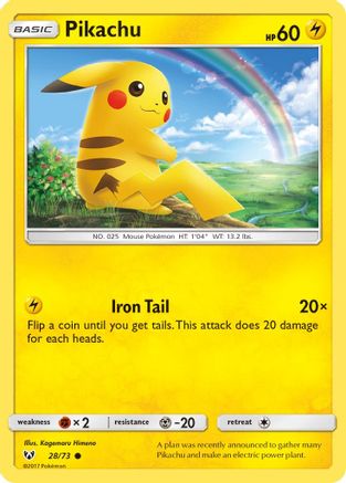 Pikachu 028/73 Shining Legends - Common