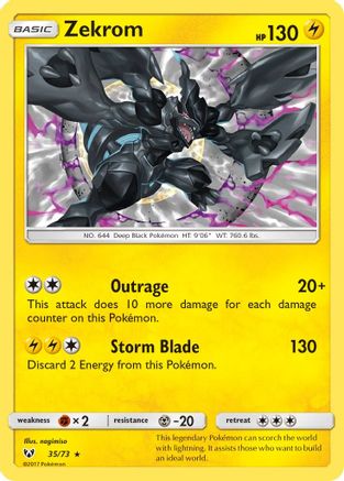 Zekrom 035/73 - Reverse Holofoil Shining Legends - Holo Rare