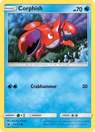 Corphish 024 - Reverse Holofoil SM Crimson Invasion - Common