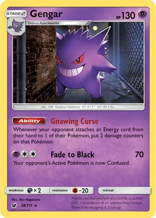 Gengar 038/111 - Reverse Holofoil SM Crimson Invasion - Holo Rare