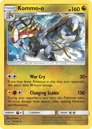 Kommo-o 077/111 - Reverse Holofoil SM Crimson Invasion - Rare