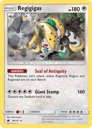 Regigigas 084/111 - Reverse Holofoil SM Crimson Invasion - Holo Rare