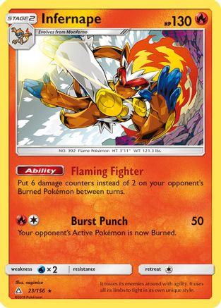 Infernape 023/156 - Reverse Holofoil SM Ultra Prism - Holo Rare