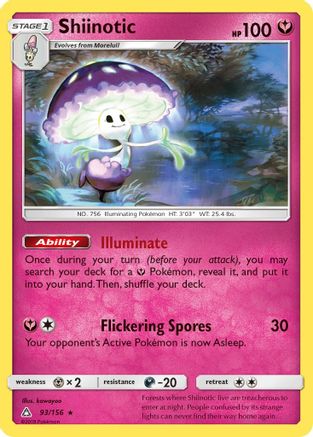 Shiinotic 093/156 - Reverse Holofoil SM Ultra Prism - Rare