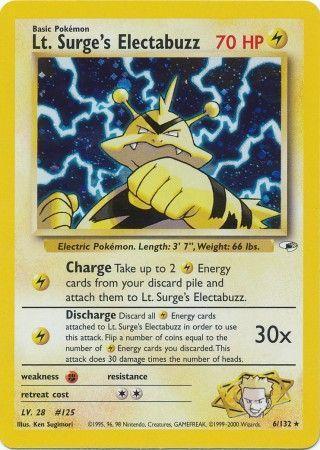 Lt. Surge's Electabuzz (6) 006/132 - Unlimited Holofoil Gym Heroes - Holo Rare