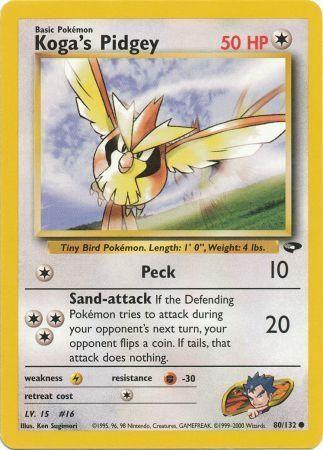 Koga's Pidgey (80) 080/132 - Unlimited Gym Challenge - Common