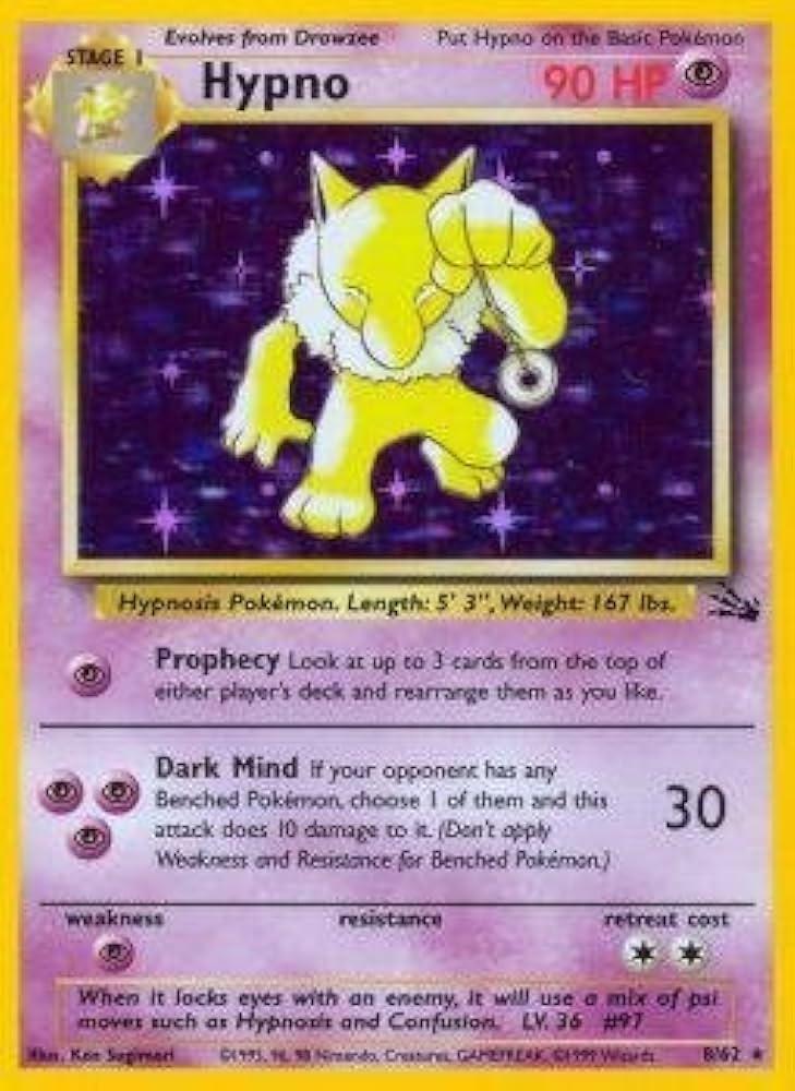 Hypno (8) 008/62 - Unlimited Holofoil Fossil - Holo Rare