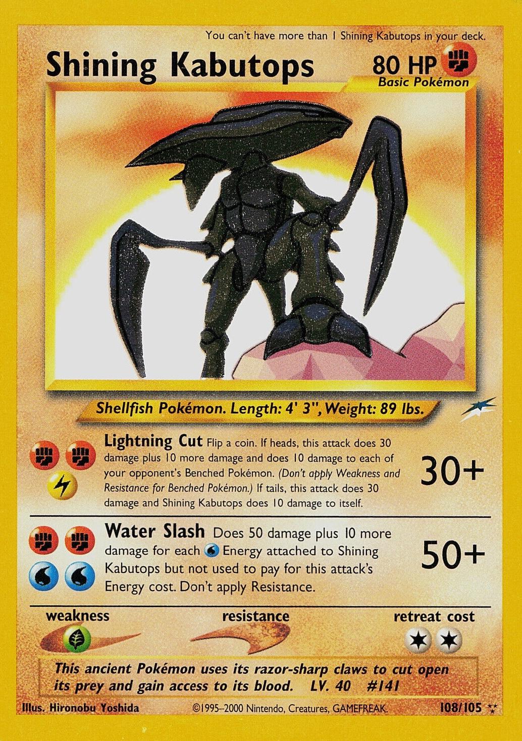 Shining Kabutops 108 - Unlimited Holofoil Neo Destiny - Secret Rare