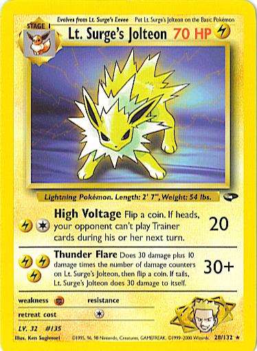 Lt. Surge's Jolteon 028/132 - Unlimited Gym Challenge - Rare