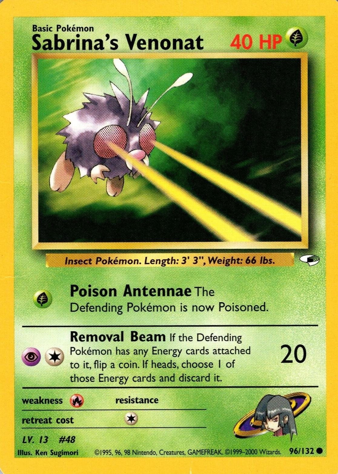 Sabrina's Venonat 096/132 - Unlimited Gym Heroes - Common
