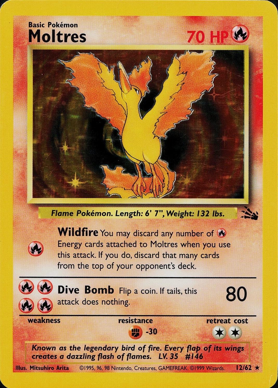 Moltres (12) 012/62 - Unlimited Holofoil Fossil - Holo Rare