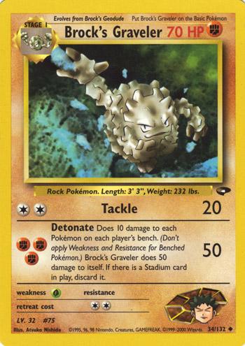 Brock's Graveler 034/132 - Unlimited Gym Challenge - Uncommon