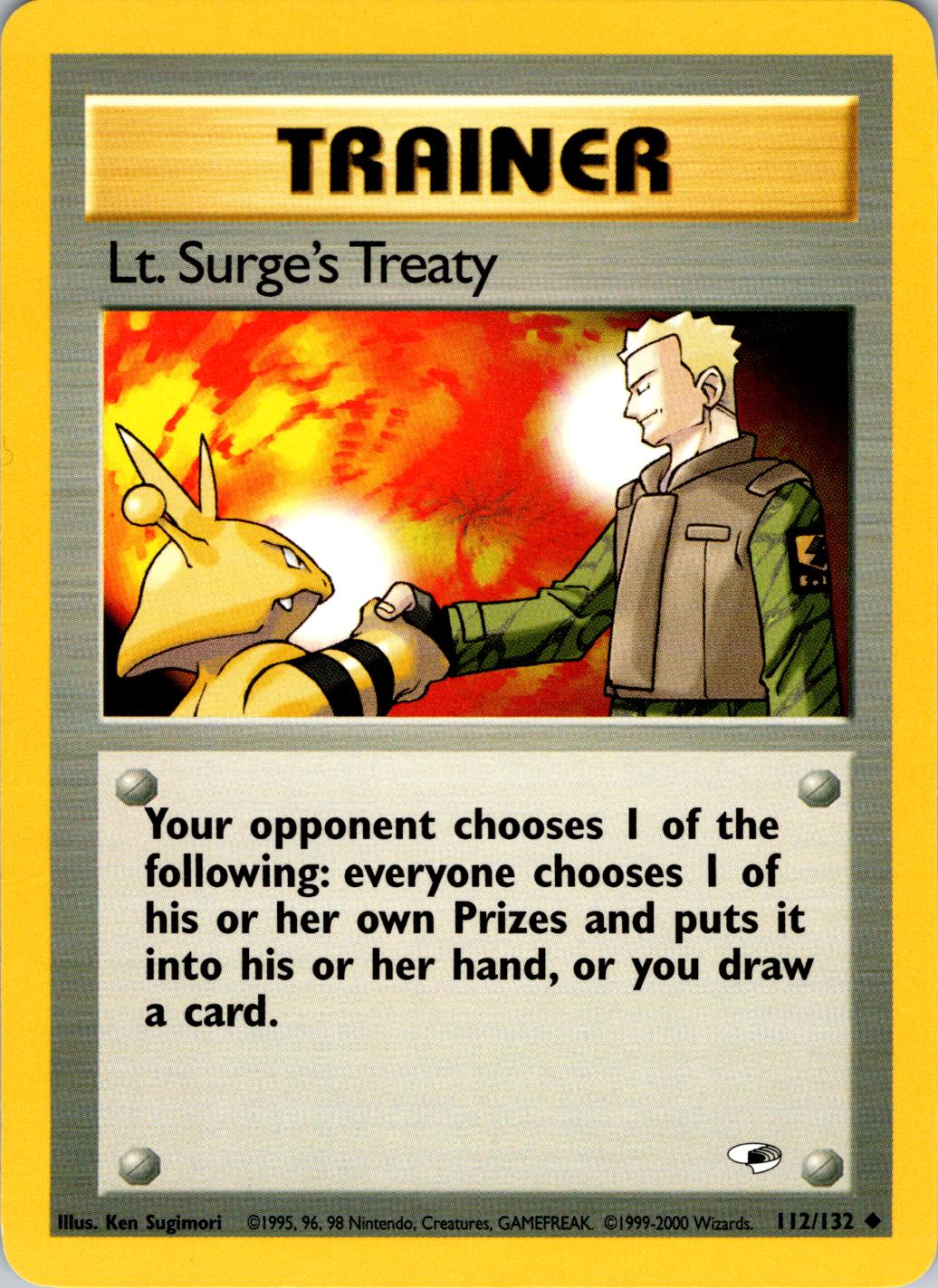 Lt. Surge's Treaty 112/132 - Unlimited Gym Heroes - Uncommon