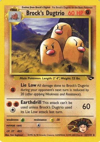 Brock's Dugtrio 022/132 - Unlimited Gym Challenge - Rare