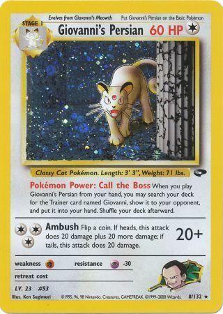 Giovanni's Persian 008/132 - Unlimited Holofoil Gym Challenge - Holo Rare