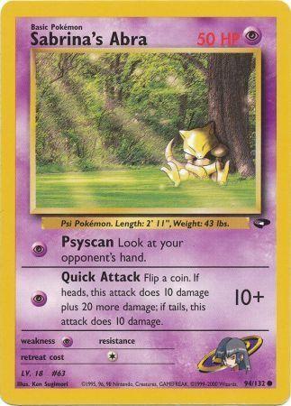 Sabrina's Abra (94) 094/132 - Unlimited Gym Challenge - Common