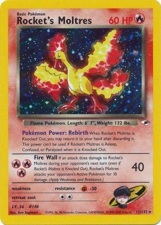 Rocket's Moltres 012/132 - Unlimited Holofoil Gym Heroes - Holo Rare