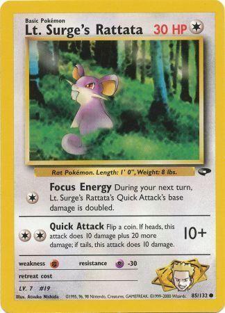 Lt. Surge's Rattata 085/132 - Unlimited Gym Challenge - Common