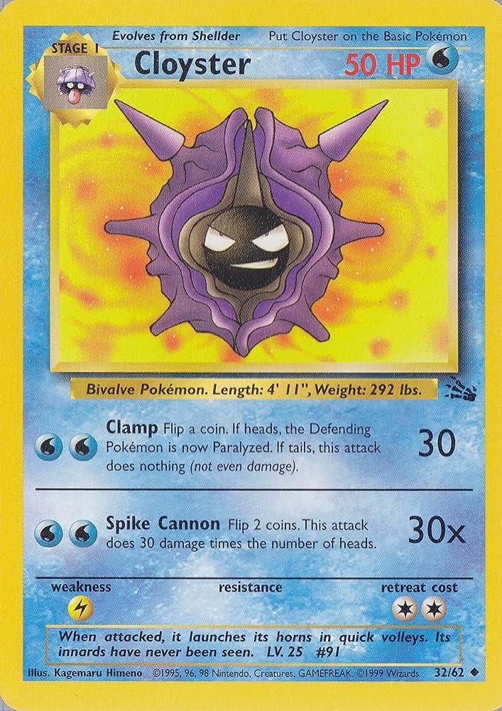 Cloyster 032/62 - Unlimited Fossil - Uncommon