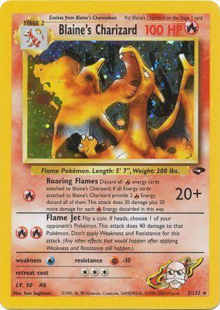 Blaine's Charizard 002/132 - Unlimited Holofoil Gym Challenge - Holo Rare