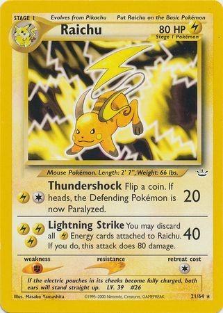 Raichu 021/64 - Unlimited Neo Revelation - Rare
