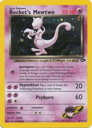 Rocket's Mewtwo 014/132 - Unlimited Holofoil Gym Challenge - Holo Rare