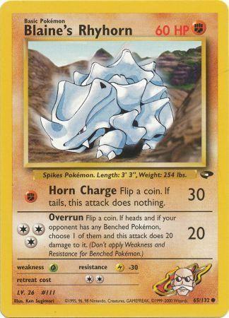 Blaine's Rhyhorn 065/132 - Unlimited Gym Challenge - Common