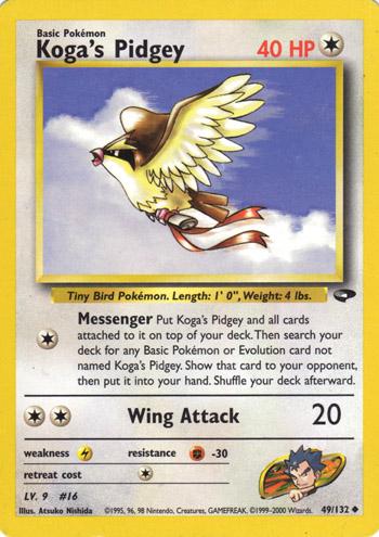 Koga's Pidgey (49) 049/132 - Unlimited Gym Challenge - Uncommon