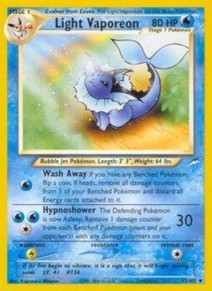 Light Vaporeon 052/105 - Unlimited Neo Destiny - Uncommon