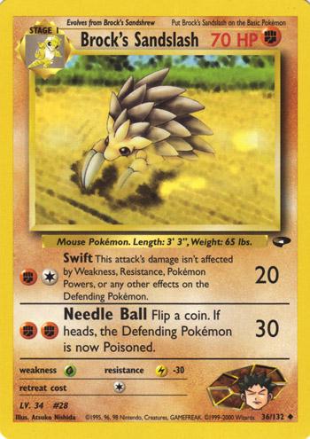 Brock's Sandslash 036/132 - Unlimited Gym Challenge - Uncommon