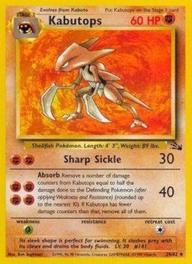 Kabutops (24) 024/62 - Unlimited Fossil - Rare