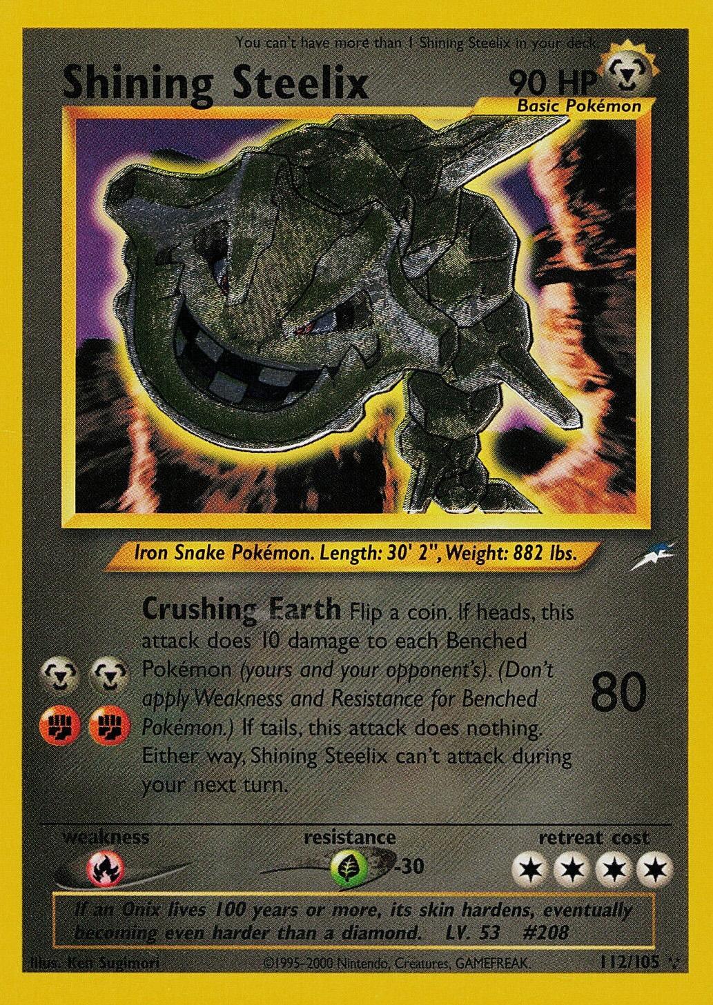 Shining Steelix 112 - Unlimited Holofoil Neo Destiny - Secret Rare