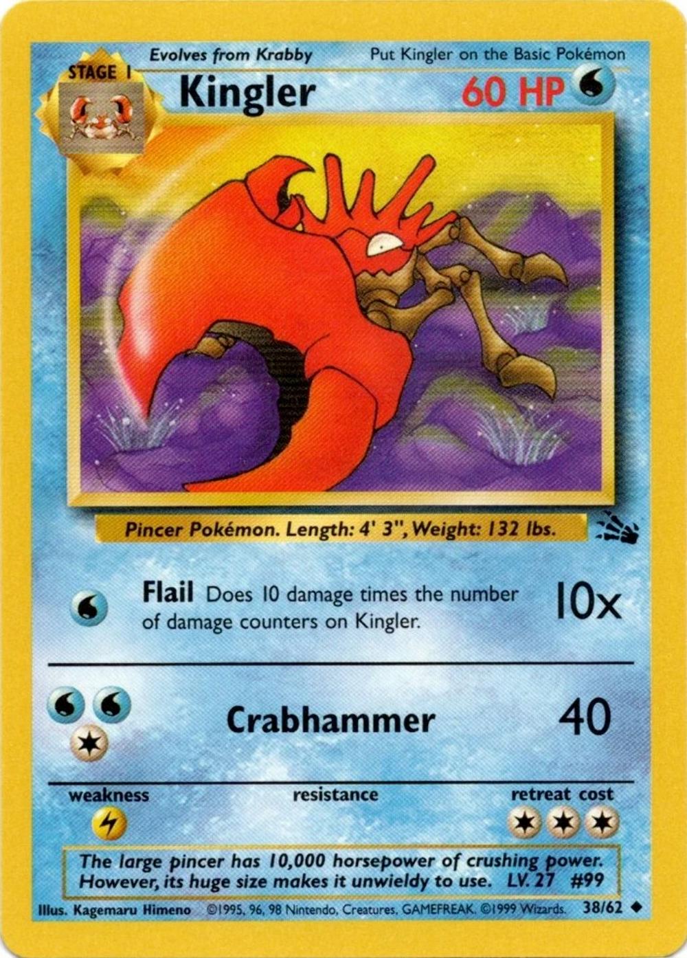 Kingler 038/62 - Unlimited Fossil - Uncommon