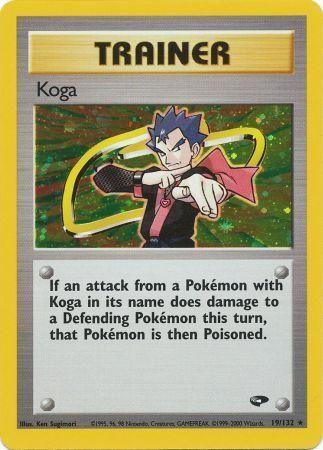Koga (19) 019/132 - Unlimited Holofoil Gym Challenge - Holo Rare