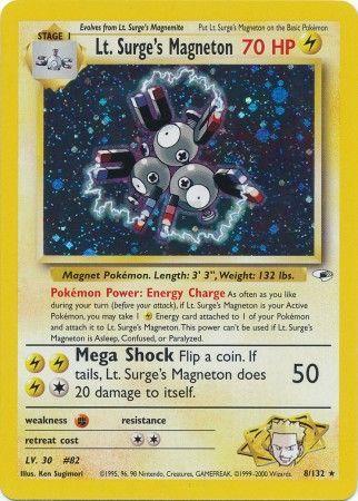 Lt. Surge's Magneton 008/132 - Unlimited Holofoil Gym Heroes - Holo Rare