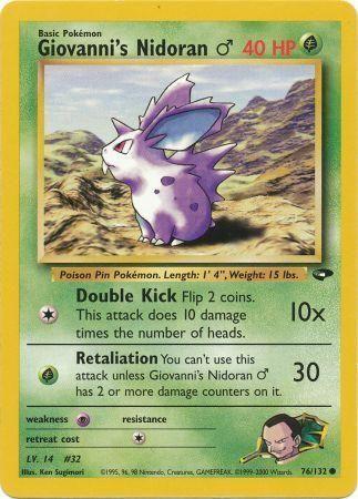 Giovanni's Nidoran M 076/132 - Unlimited Gym Challenge - Common