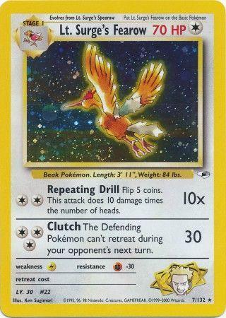 Lt. Surge's Fearow 007/132 - Unlimited Holofoil Gym Heroes - Holo Rare