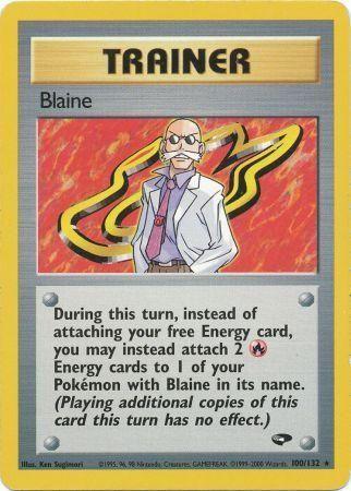 Blaine (100) 100/132 - Unlimited Gym Challenge - Rare