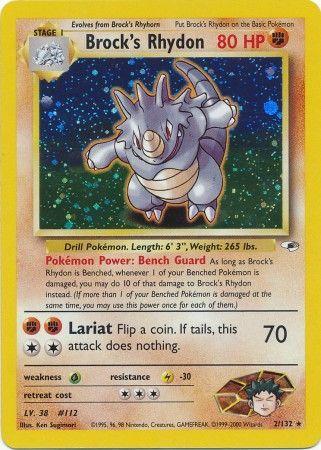 Brock's Rhydon 002/132 - Unlimited Holofoil Gym Heroes - Holo Rare