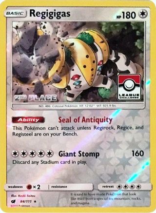 Regigigas 084/111 - Reverse Holofoil League & Championship Cards - Promo