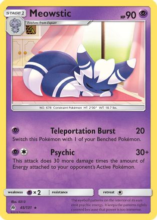Meowstic 045/131 - Reverse Holofoil SM Forbidden Light - Rare