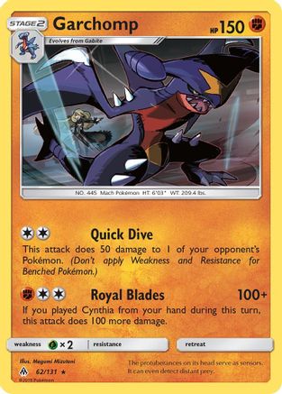 Garchomp 062/131 - Reverse Holofoil SM Forbidden Light - Holo Rare